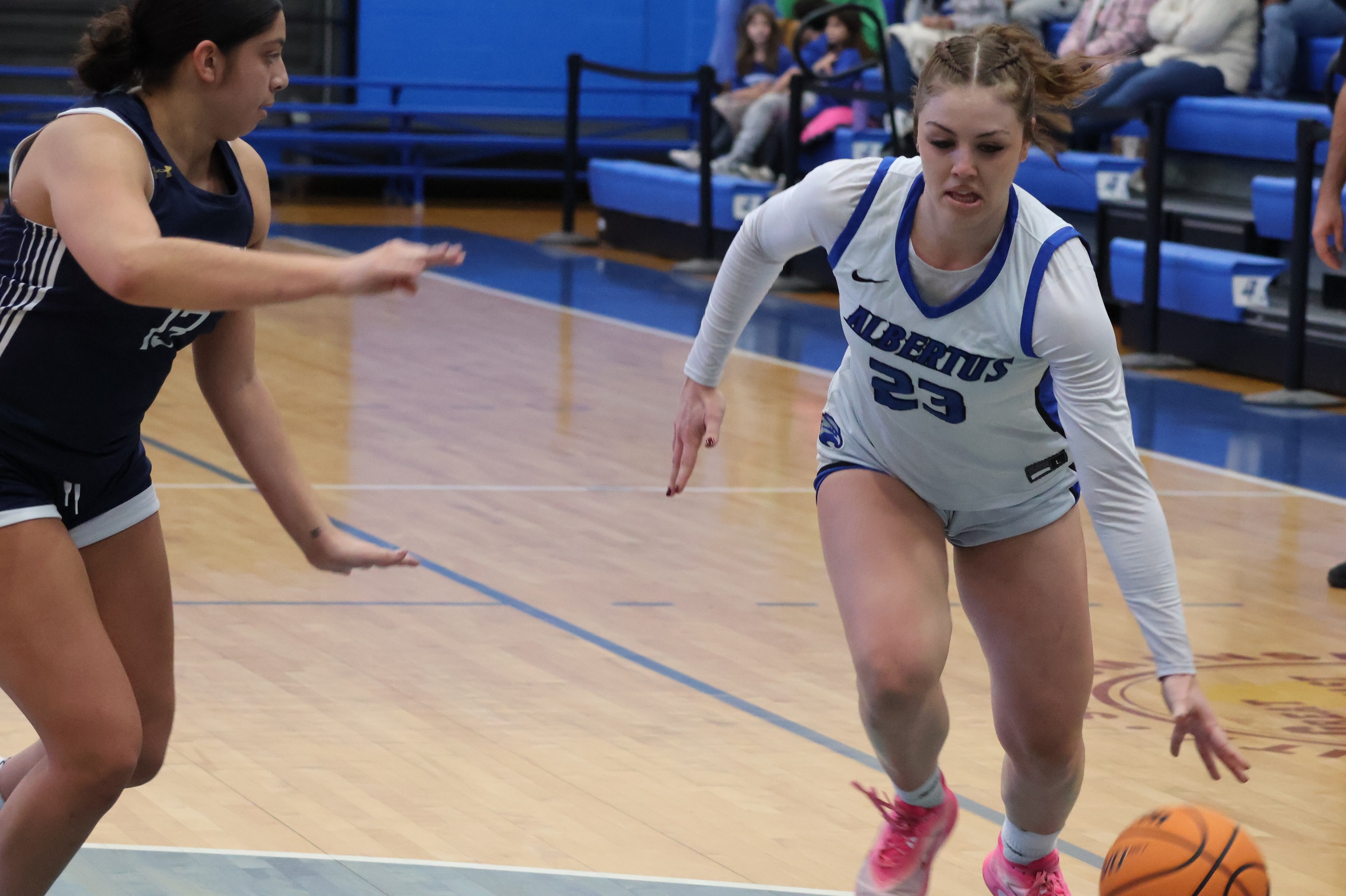 Johnson and DeBernardo Notch Double-Doubles, But Women's Basketball Drops To Emerson